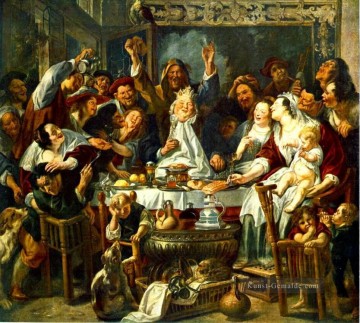der König Drinks2 Flämisch Barock Jacob Jordaens Ölgemälde